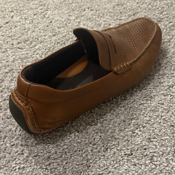 Cole Haan Men's Tan Perforated Loafers - Picture 7 of 8